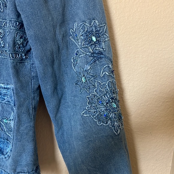 Flashback  Vintage  Denim embroidered Jacket sz M 100% Cotton - Picture 7 of 15